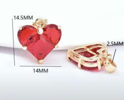 Подвеска "сердце красное", с фианитами