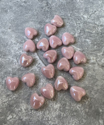 Керамическая бусина, розовая «сердце