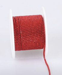 стразовая цепь, тонкая, 1,5 мм., красная