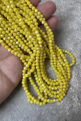 Рондели 4 мм., жёлтые, матовые АВ (полнити)