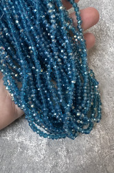 Рондели 4 мм., тёмно-бирюзовые, морская волна (полнити)
