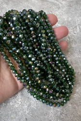 Рондели 6 мм., зелёные АВ, полнити