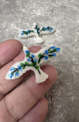 Птичка с росписью, 1 шт., 28/45 мм. - фото