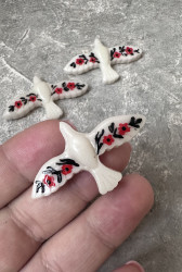 Птичка с росписью, 1 шт., 28/45 мм. - фото