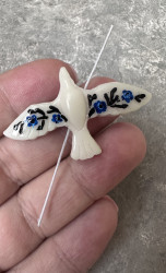 Птичка с росписью, 1 шт., 28/45 мм. 