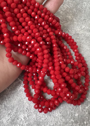 Рондели 6 мм., красные матовые, полнити