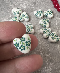 Керамическая бусина, сердце, 14 мм.