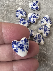 Керамическая бусина, сердце, 14 мм.