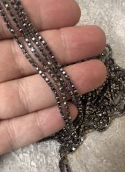 стразовая цепь, 2,мм., гематит металлик- фото2