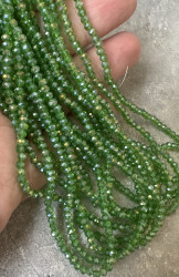 Рондели 2 мм., зелёные АВ (полнити)