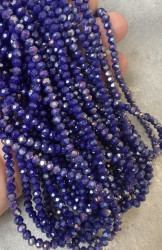 Рондели 4 мм., синие матовые, АВ (полнити)