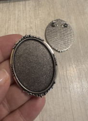 Оправа для броши, 4/3 см., серебро