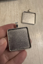 Оправа для кулона, 3 см., античное серебро