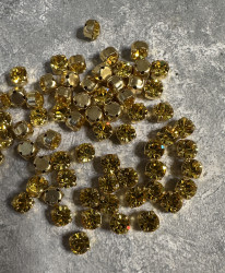 шатон Preciosa 6.3 мм., в оправе, lt. topaz