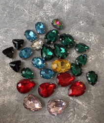 Набор страз с дефектами, красный, #5