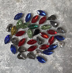 Набор страз с дефектами, красный, #6