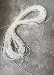 Вощёный шнур, белый тонкий, 0,5 мм, 1 метр- фото