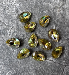 Капелька 10/7 мм., прозрачная, золотисто-жёлтая