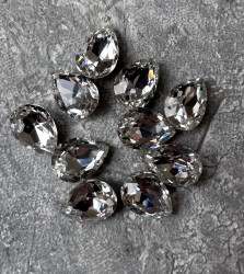 Страз 14/10 мм., прозрачный ,без оправы