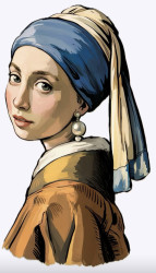 Шаблон для броши "девушка с жемчужной сережкой"