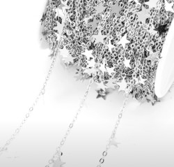 Металлическая цепочка со звёздочками, 10 см.